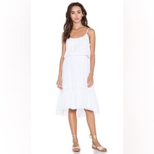 NEW Revolve Ella Moss  ‘Blanca’ Midi Dress in BLACK Large Ruffled Lace